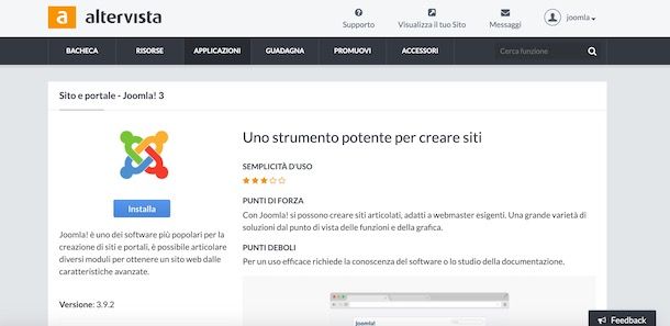 Creare sito Altervista con Joomla