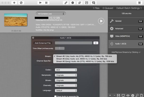 Come convertire MKV in AVI Mac
