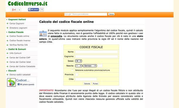 Come risalire al codice fiscale