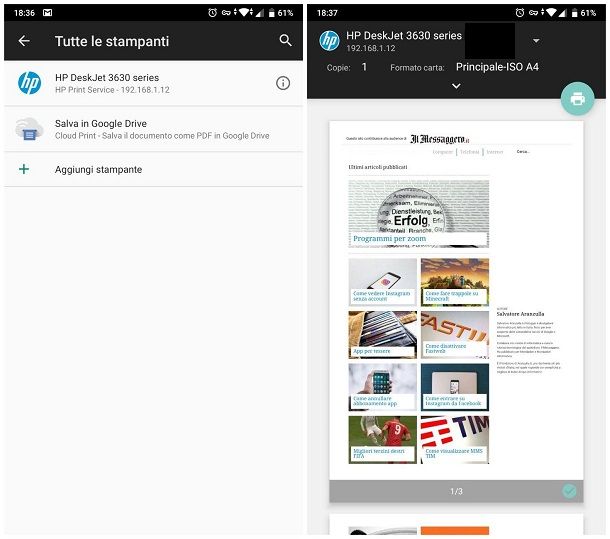 Come installare stampante WiFi su Android