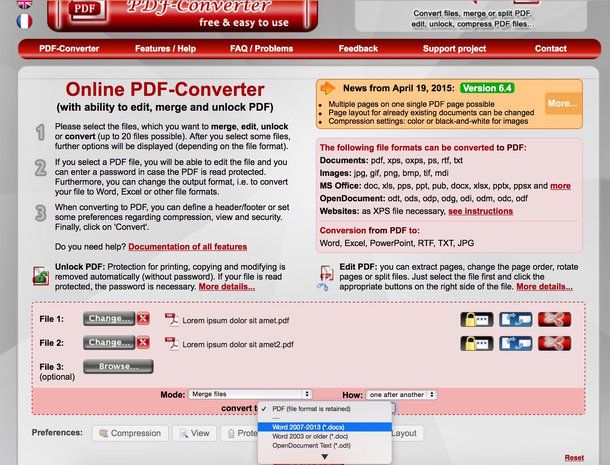 Come trasformare PDF in DOC