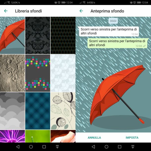 Sfondi su WhatsApp