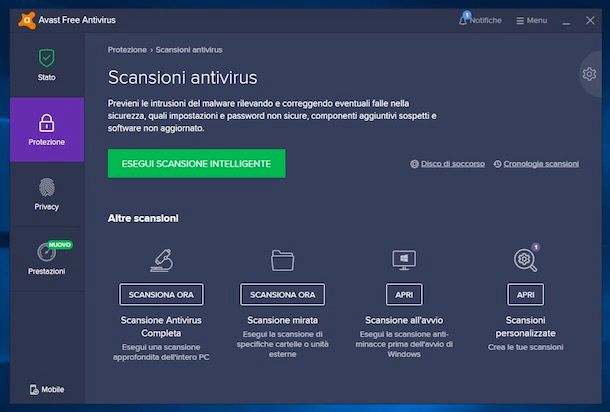 Antivirus gratis italiano