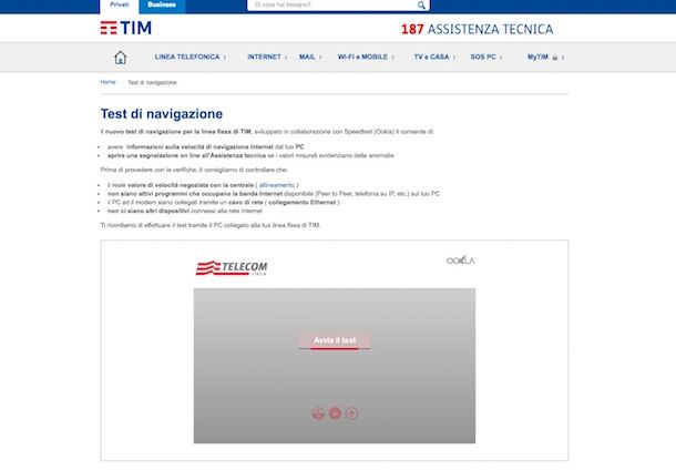 Test velocità ADSL