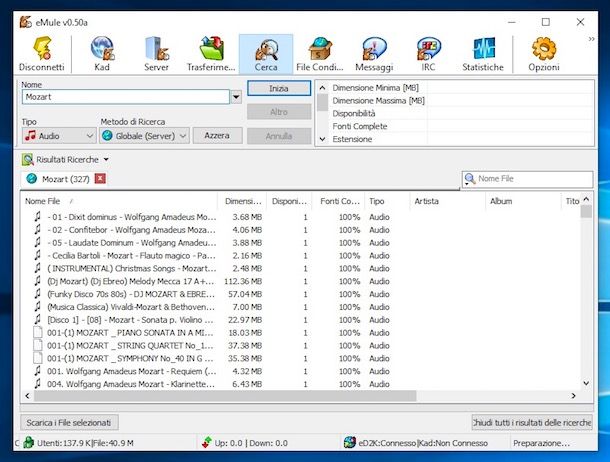 Cercare file con eMule