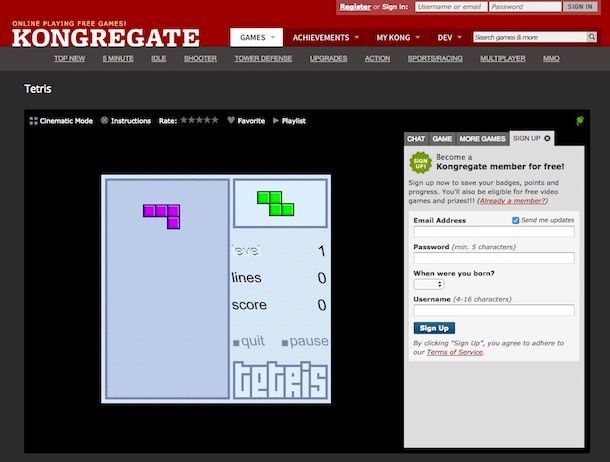 Come giocare a Tetris gratis