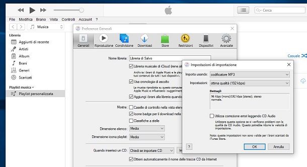 Convertire musica in MP3 con iTunes