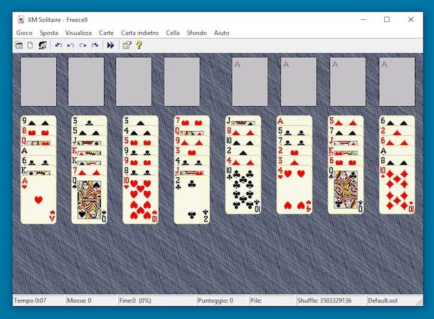 Freecell: gioco di carte gratuito, per giocare online senza registrazione