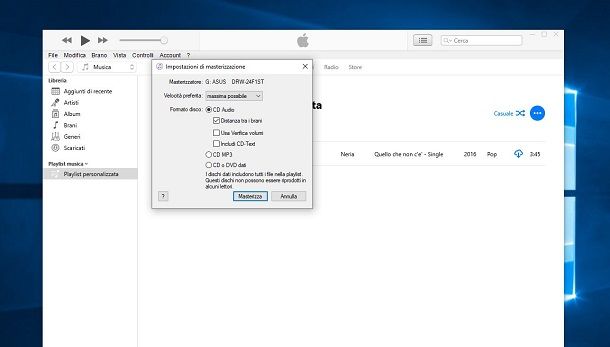 Scaricare musica da iTunes su CD