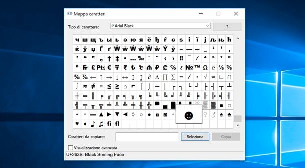 Mappa dei caratteri di Windows