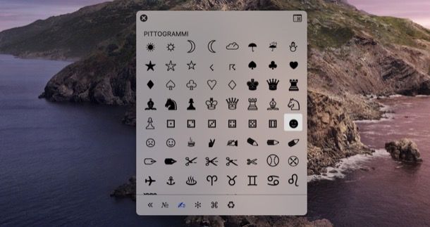 Simboli e caratteri di macOS