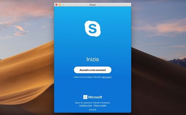 Skype su macOS