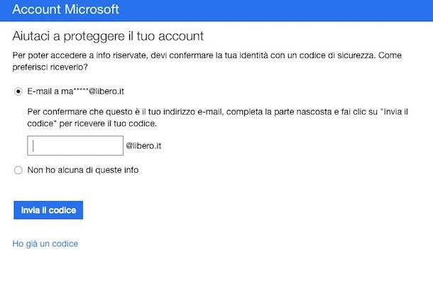 Screenshot che mostra come chiudere account Hotmail