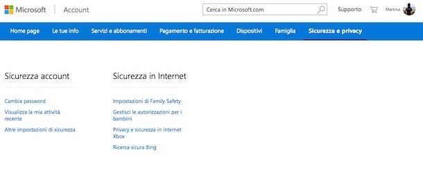 Screenshot che mostra come chiudere account Hotmail