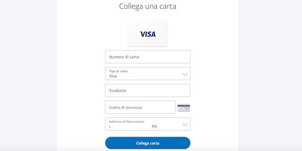Collegare una carta di pagamento a PayPal