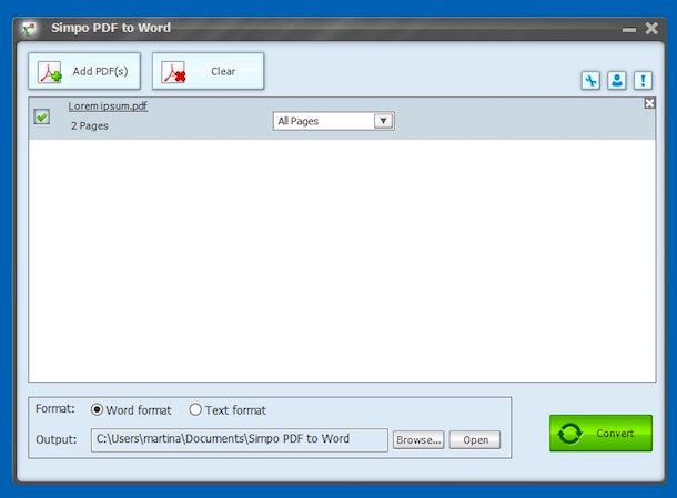 Trasformare PDF in Word