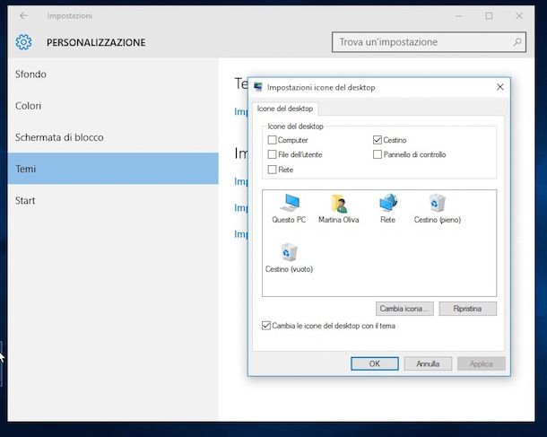 Screenshot del desktop di Windows