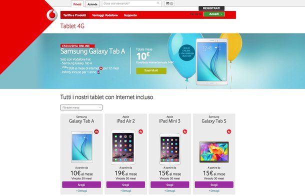 Offerte tablet