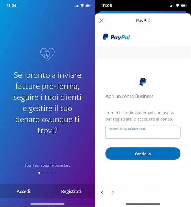 Come creare un account PayPal Business da smartphone e tablet