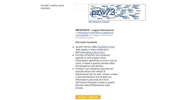 Creare account PayPal da eBay