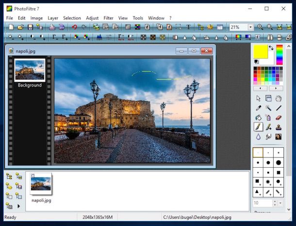 Screenshot di PhotoFiltre su WIndows