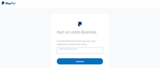 Come creare un account PayPal Business