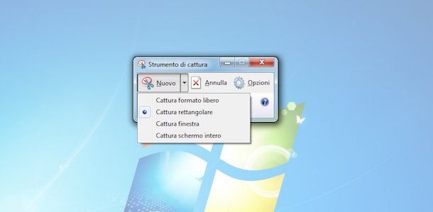Immagine che mostra come fare screenshot Windows 7