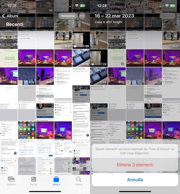 Cancellare foto iPhone