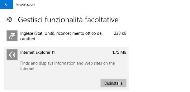 Impostazioni Windows 10