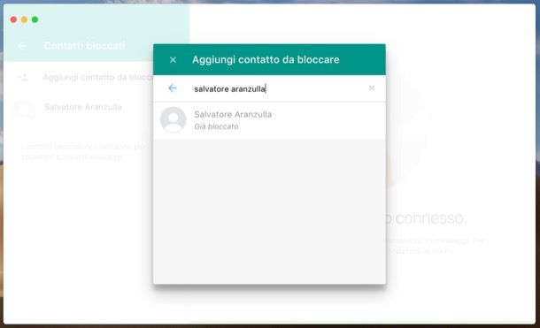 Bloccare una persona WhatsApp