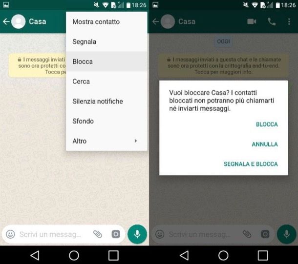 Bloccare su WhatsApp