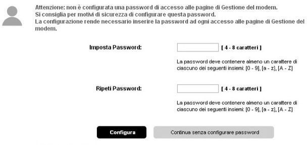 Come cambiare password modem Telecom