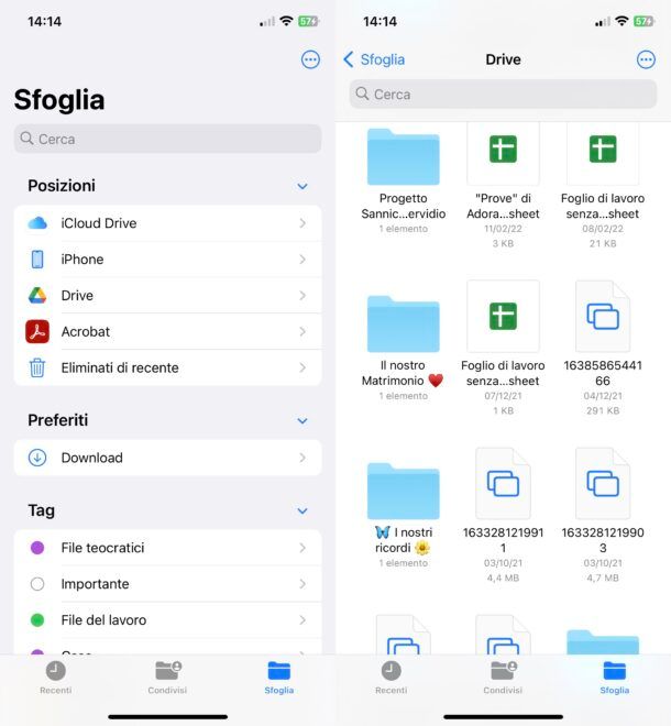 Usare il cloud su iPhone