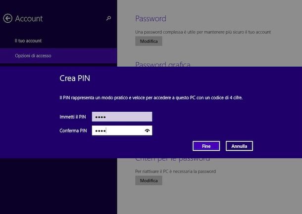 Come togliere la password da Windows 8