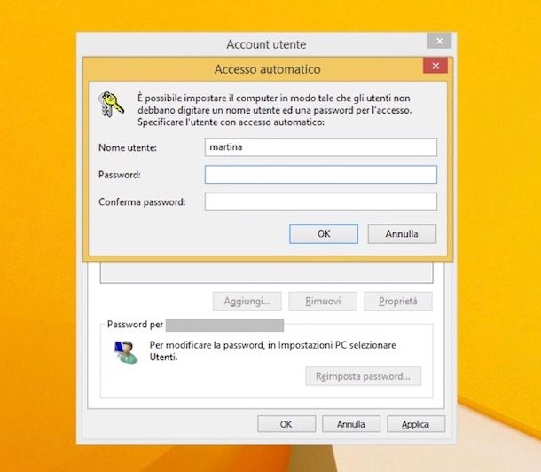 Come togliere la password da Windows 8