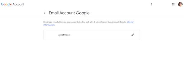 Come cambiare email Google