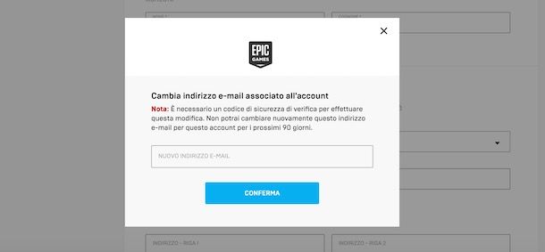 Come cambiare email su Fortnite