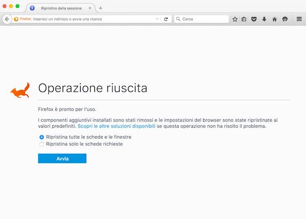 Come resettare Firefox