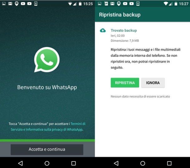 Come ripristinare chat WhatsApp