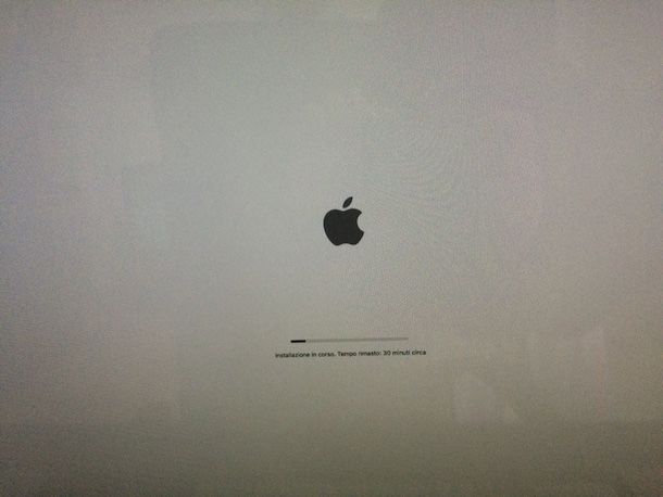 Screenshot che mostra l'installazione di OS X El Capitan