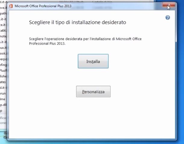 Screenshot che mostra come attivare Office 2013