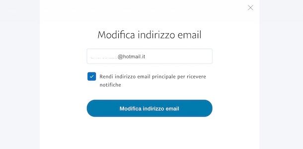 Come modificare email PayPal