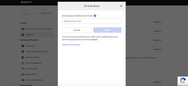 Cambiare email PS4