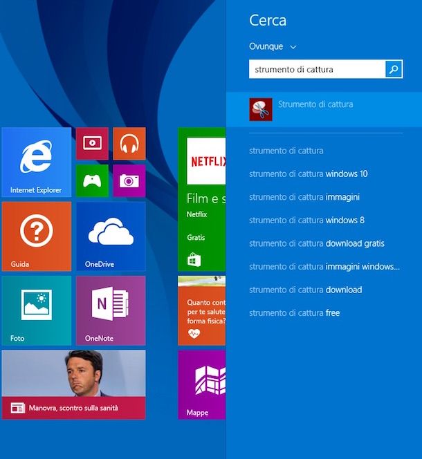 Screenshot di Windows 8