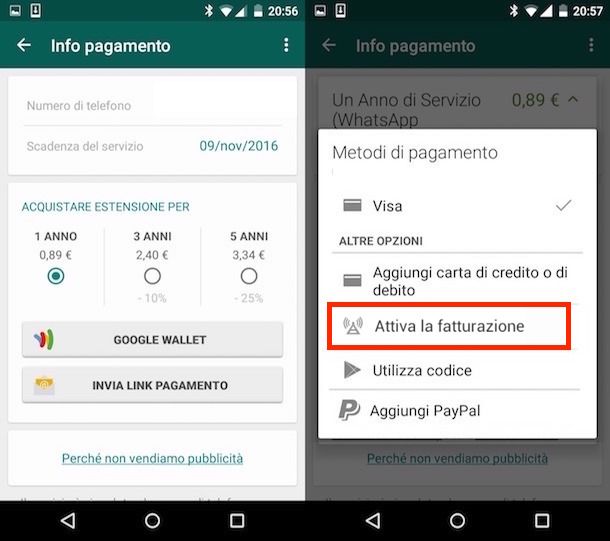 Come pagare whatsapp con TIM
