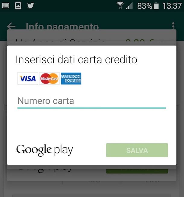 Screenshot di WhatsApp su Android