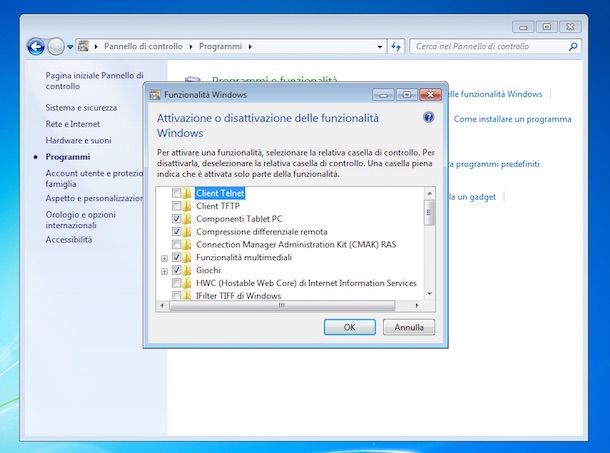 Screenshot di Windows 7