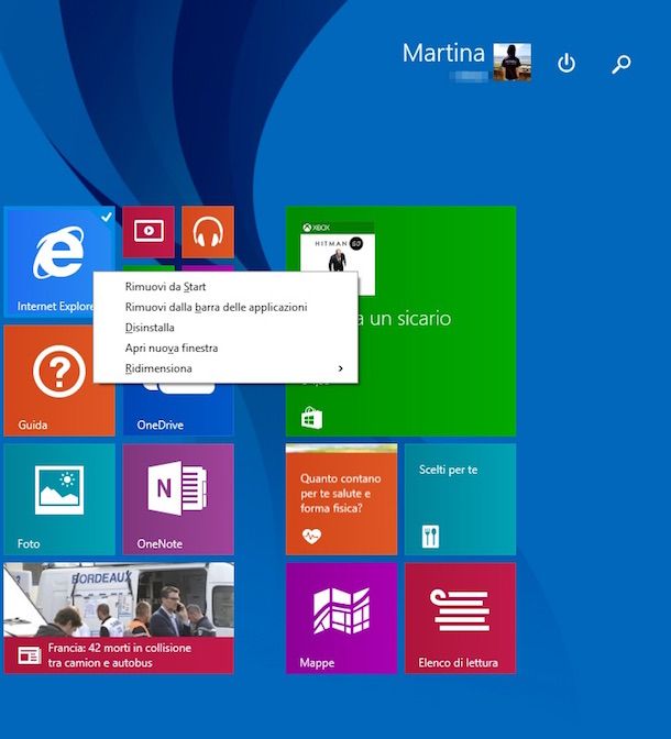 Screenshot di Windows 8.1