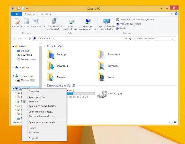 Screenshot di Windows 8