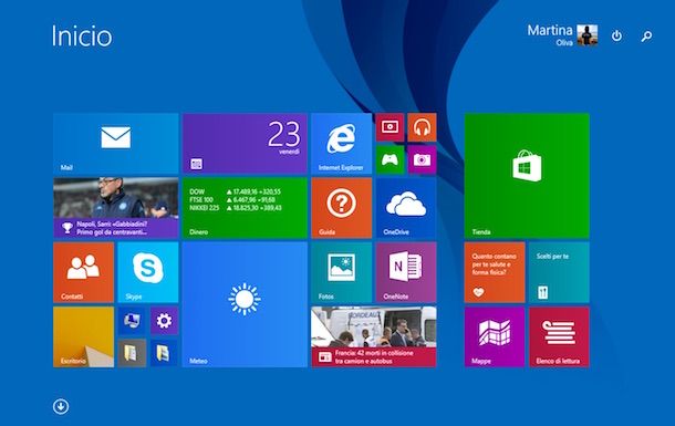 Screenshot di Windows 8